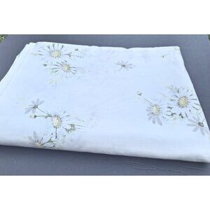 Vintage Sears Yellow Daisy Floral  Percale Perma Prest Full Flat Sheet - Excelle